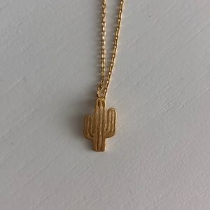 LIKE NEW Dainty Cactus Pendant Necklace